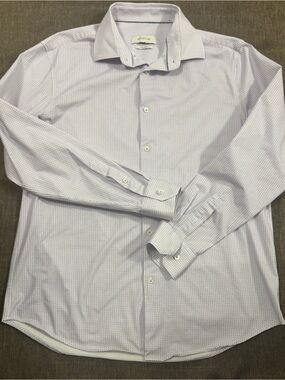 Bugatchi Men's Light Purple Microdot Dress Shirt